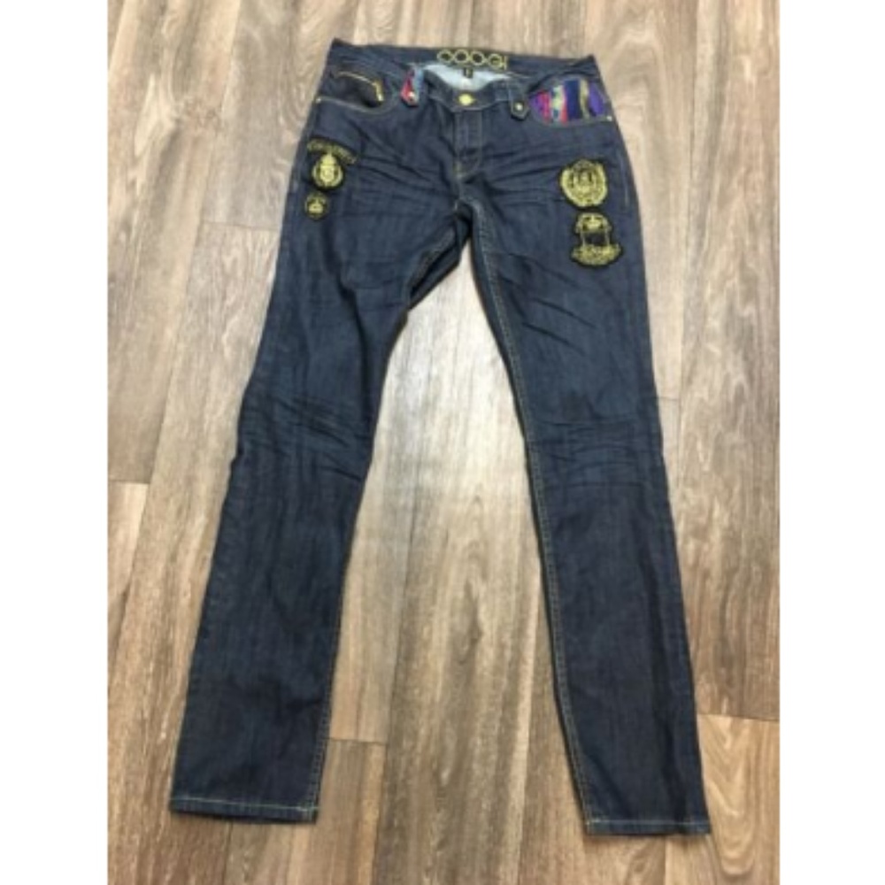Coogi Womens Blue Jeans Embroidered Patches Size 5